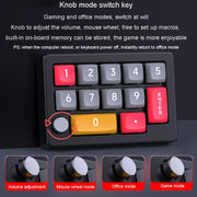 MKESPN 13 Keys RGB Multi-Function Macro Programming Mechanical Keypad Wired With Knob Keyboard(Black)