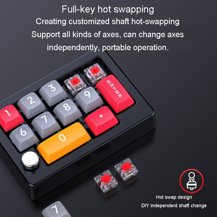 MKESPN 13 Keys RGB Multi-Function Macro Programming Mechanical Keypad Wired With Knob Keyboard(Light Purple)