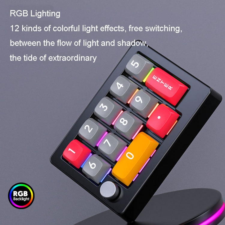 MKESPN 13 Keys RGB Multi-Function Macro Programming Mechanical Keypad Wired With Knob Keyboard(Black)