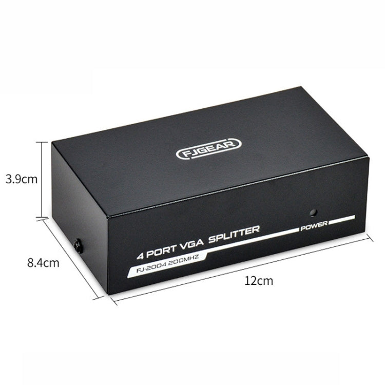 FJGEAR FJ-2004 VGA Splitter 1 In 4 Out Computer Vedio Output Splitter, EU Plug
