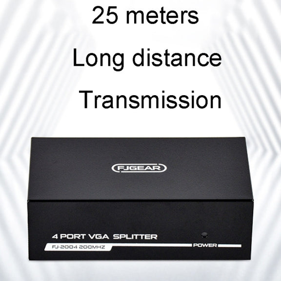 FJGEAR FJ-2004 VGA Splitter 1 In 4 Out Computer Vedio Output Splitter, EU Plug