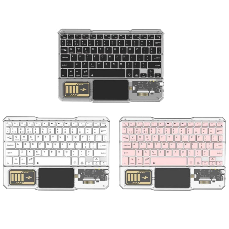 KB-333 RGB Backlit Wireless Bluetooth Keyboard Cell Phone Tablet Laptop Compatible Keypad(White)