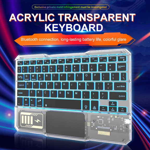 KB-333 RGB Backlit Wireless Bluetooth Keyboard Cell Phone Tablet Laptop Compatible Keypad(Black)