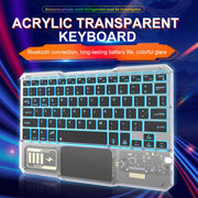 KB-333 RGB Backlit Wireless Bluetooth Keyboard Cell Phone Tablet Laptop Compatible Keypad(White)