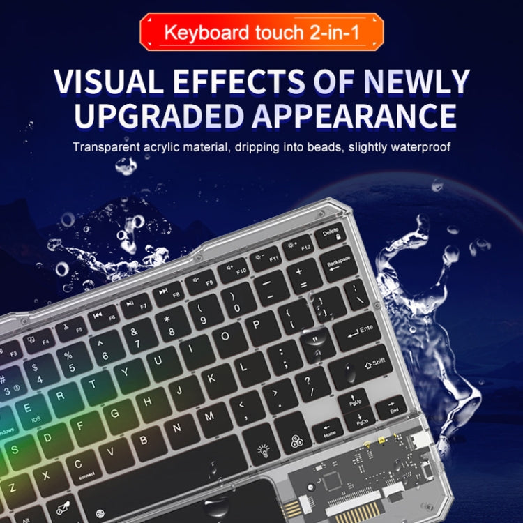 KB-333 RGB Backlit Wireless Bluetooth Keyboard Cell Phone Tablet Laptop Compatible Keypad(Black)