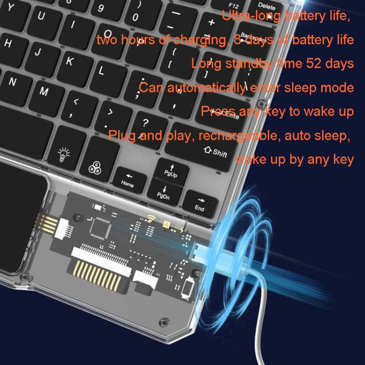 KB-333 RGB Backlit Wireless Bluetooth Keyboard Cell Phone Tablet Laptop Compatible Keypad(Black)