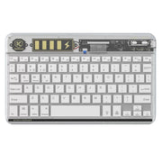 Transparent Lighting Bluetooth Keyboard 10 Inch Wireless Silent Keypad(White)