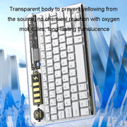 Transparent Lighting Bluetooth Keyboard 10 Inch Wireless Silent Keypad(Pink)