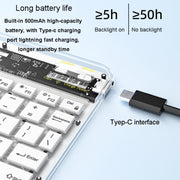 Transparent Lighting Bluetooth Keyboard 10 Inch Wireless Silent Keypad(Black)