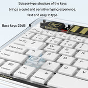 Transparent Lighting Bluetooth Keyboard 10 Inch Wireless Silent Keypad(Pink)