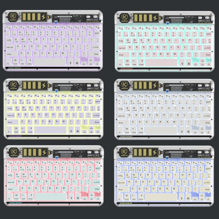 Transparent Lighting Bluetooth Keyboard 10 Inch Wireless Silent Keypad(Black)
