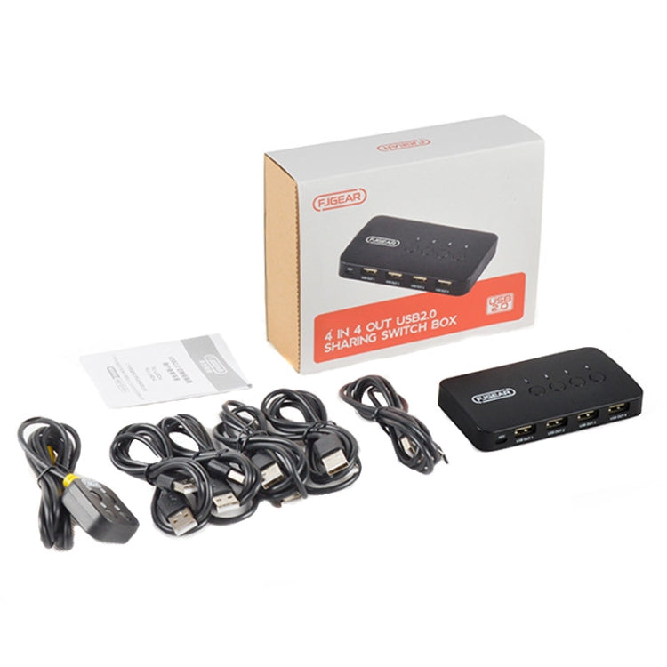 FJGEAR FJ-U404 USB2.0 4 In 4 Out Sharing Switcher With Controller