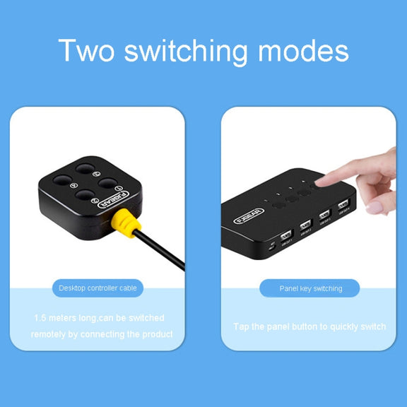 FJGEAR FJ-U404 USB2.0 4 In 4 Out Sharing Switcher With Controller