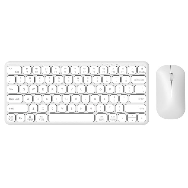 B087 2.4G Portable 78 Keys Dual Mode Wireless Bluetooth Keyboard And Mouse, Style: Keyboard Mouse Set White