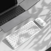 B087 2.4G Portable 78 Keys Dual Mode Wireless Bluetooth Keyboard And Mouse, Style: Keyboard Mouse Set White