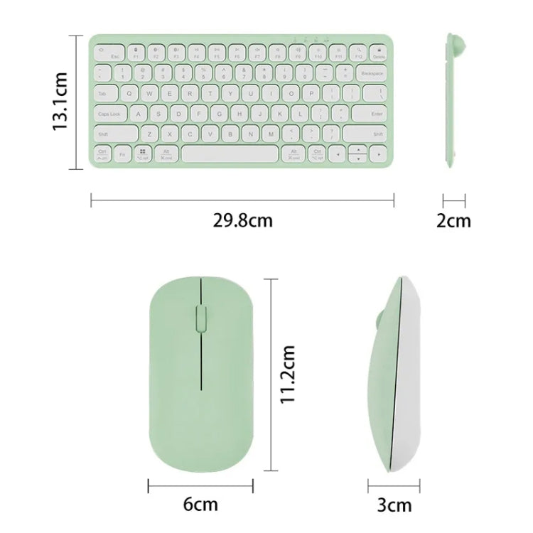 B087 2.4G Portable 78 Keys Dual Mode Wireless Bluetooth Keyboard And Mouse, Style: Keyboard Mouse Set White