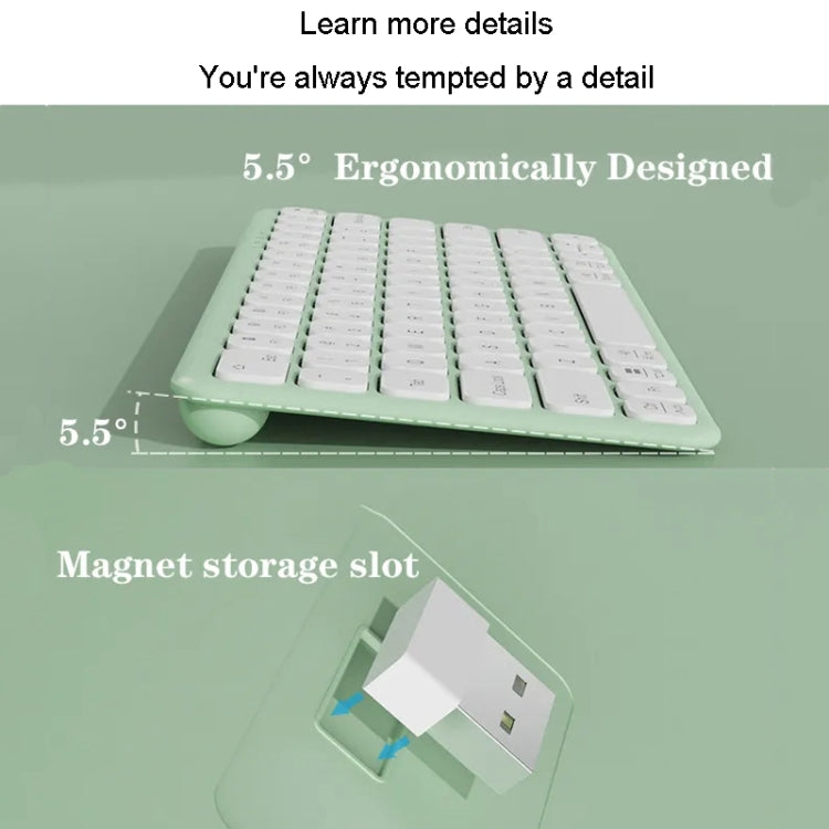 B087 2.4G Portable 78 Keys Dual Mode Wireless Bluetooth Keyboard And Mouse, Style: Keyboard Mouse Set White