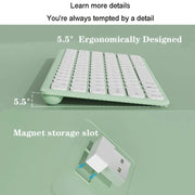 B087 2.4G Portable 78 Keys Dual Mode Wireless Bluetooth Keyboard And Mouse, Style: Keyboard Mouse Set White