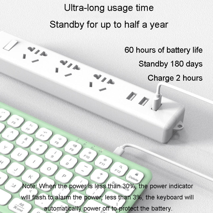 B087 2.4G Portable 78 Keys Dual Mode Wireless Bluetooth Keyboard And Mouse, Style: Keyboard Mouse Set White