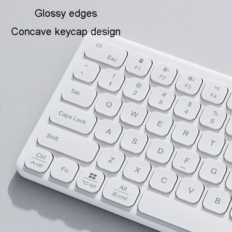 B087 2.4G Portable 78 Keys Dual Mode Wireless Bluetooth Keyboard And Mouse, Style: Keyboard Mouse Set White