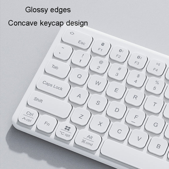 B087 2.4G Portable 78 Keys Dual Mode Wireless Bluetooth Keyboard And Mouse, Style: Keyboard Mouse Set White