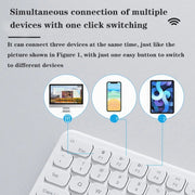 B087 2.4G Portable 78 Keys Dual Mode Wireless Bluetooth Keyboard And Mouse, Style: Keyboard Mouse Set White