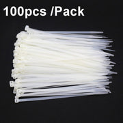 100pcs /Pack 8x450mm National Standard 7.6mm Wide Self-Locking Nylon Cable Ties Plastic Bundle Cable Ties(White)
