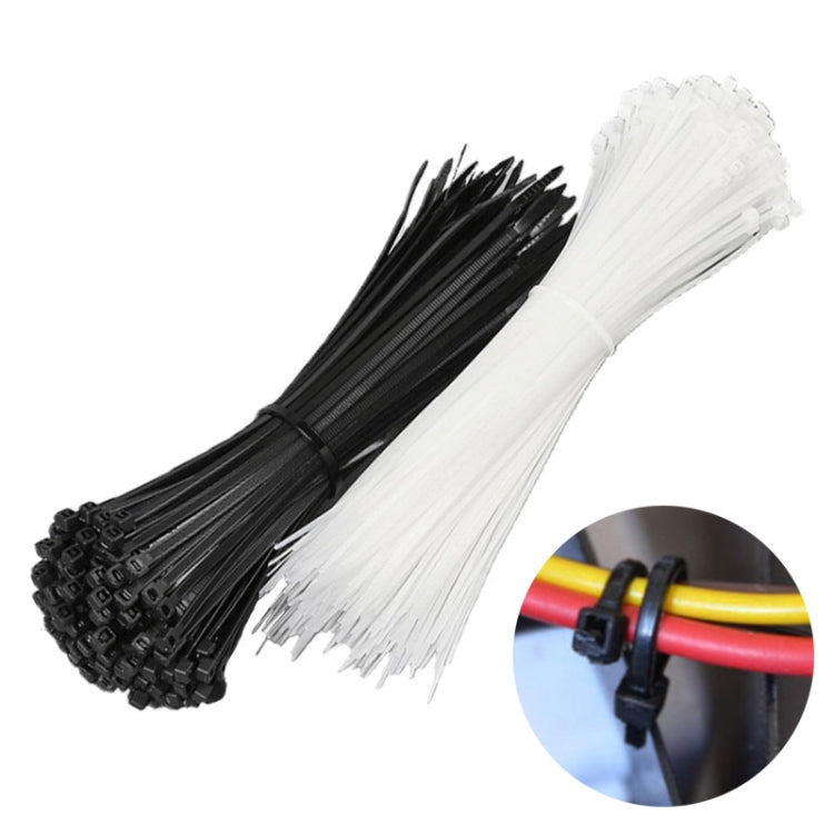 100pcs /Pack 8x350mm National Standard 7.6mm Wide Self-Locking Nylon Cable Ties Plastic Bundle Cable Ties(White)