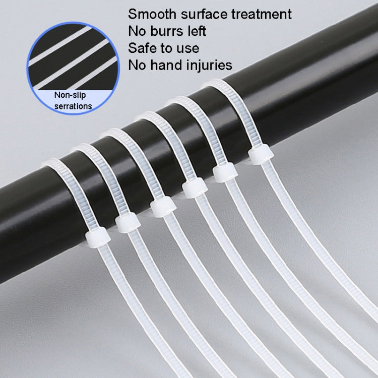 100pcs /Pack 8x350mm National Standard 7.6mm Wide Self-Locking Nylon Cable Ties Plastic Bundle Cable Ties(Black)