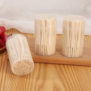 200pcs /Can Bamboo Fruit Stick Disposable Two Tines Dessert Fork For Home Use