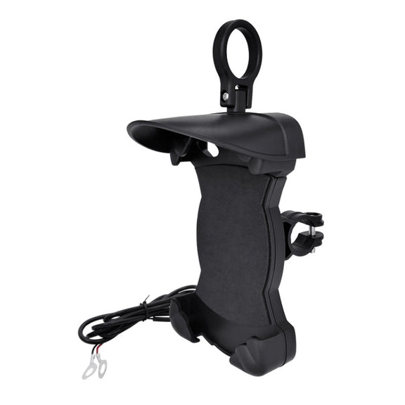 Motorcycle Sunshade Rainproof Mobile Phone Holder, Shape: Charging Handlebar Holder 5V-3.1A