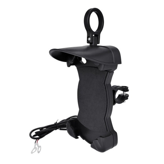 Motorcycle Sunshade Rainproof Mobile Phone Holder, Shape: Charging Handlebar Holder 18W (QC3.0)