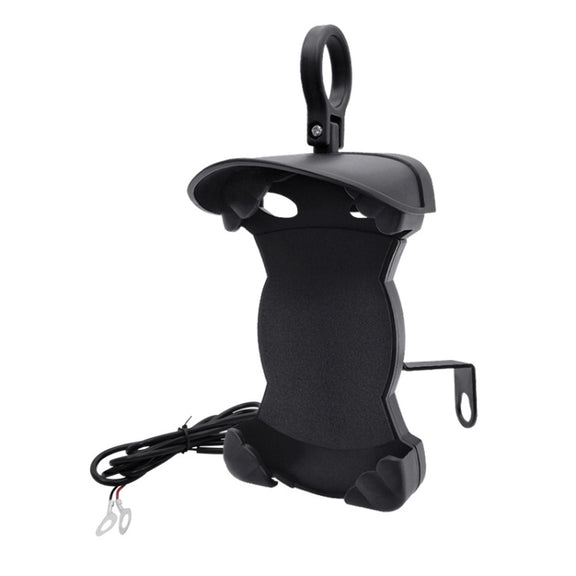 Motorcycle Sunshade Rainproof Mobile Phone Holder, Shape: Charging Mirror Holder 5V-3.1A