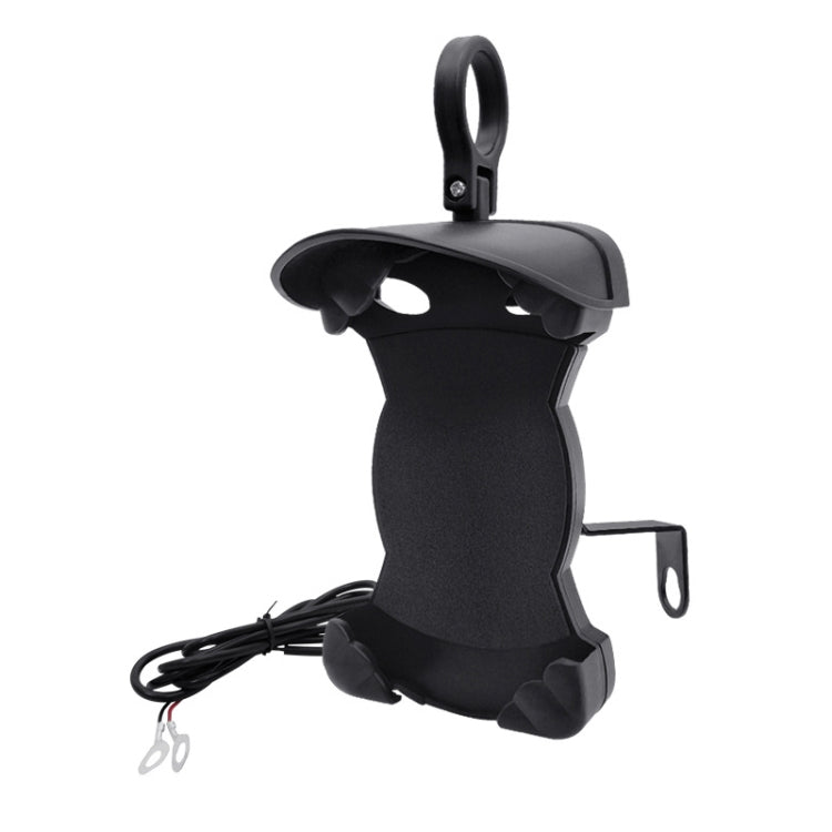 Motorcycle Sunshade Rainproof Mobile Phone Holder, Shape: Charging Mirror Holder 18W (QC3.0)