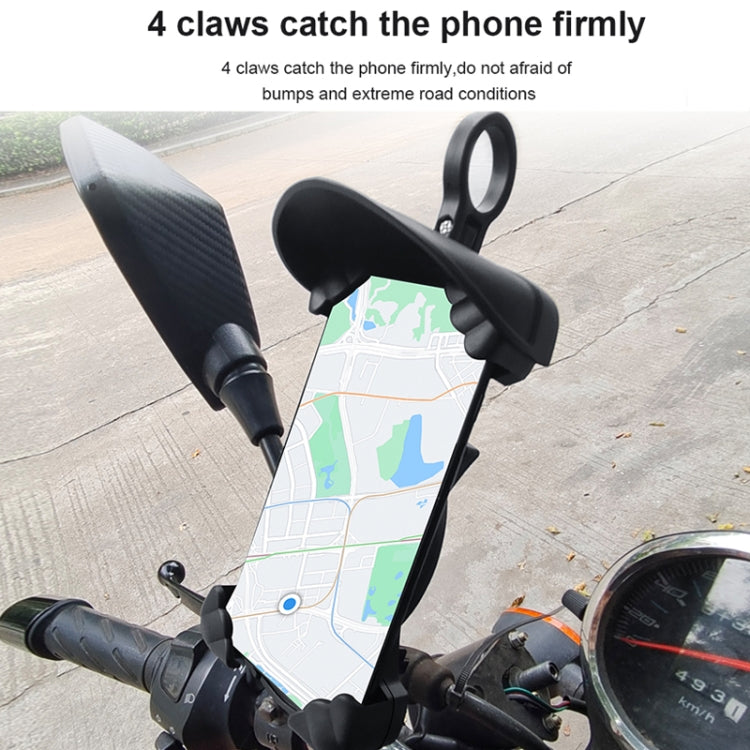 Motorcycle Sunshade Rainproof Mobile Phone Holder, Shape: Charging Mirror Holder 18W (QC3.0)