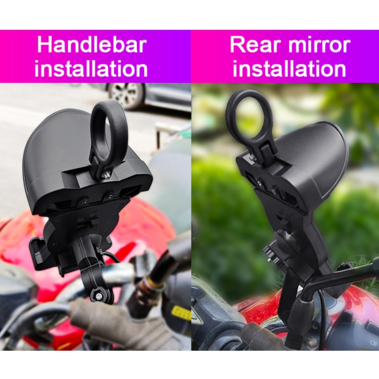 Motorcycle Sunshade Rainproof Mobile Phone Holder, Shape: Charging Handlebar Holder 5V-2A