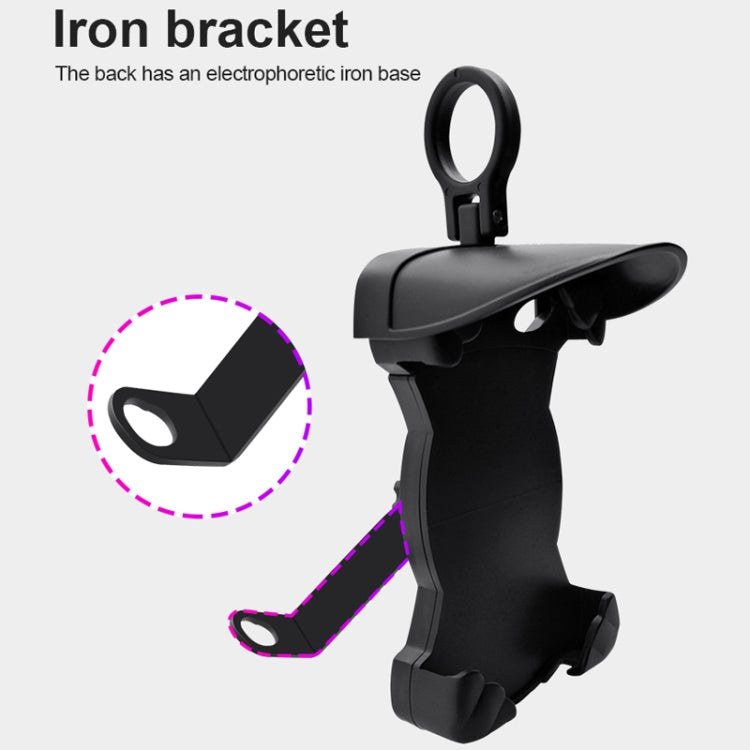 Motorcycle Sunshade Rainproof Mobile Phone Holder, Shape: Charging Mirror Holder 18W (QC3.0)