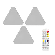 3pcs /Set Triangle Splicing Intelligent Sound Control Quantum Light Atmosphere Lighting With Remote Control, US Plug(Bluetooth Model)