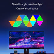 10pcs /Set Triangle Splicing Intelligent Sound Control Quantum Light Atmosphere Lighting With Remote Control, US Plug(Bluetooth Model)