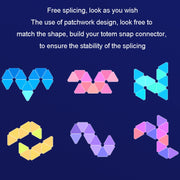 10pcs /Set Triangle Splicing Intelligent Sound Control Quantum Light Atmosphere Lighting With Remote Control, US Plug(Bluetooth Model)