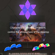 10pcs /Set Triangle Splicing Intelligent Sound Control Quantum Light Atmosphere Lighting With Remote Control, US Plug(Bluetooth Model)