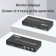 FJGEAR FJ-401HK 4 Ports HDMI KVM Video Splitter With IR Remote Controller