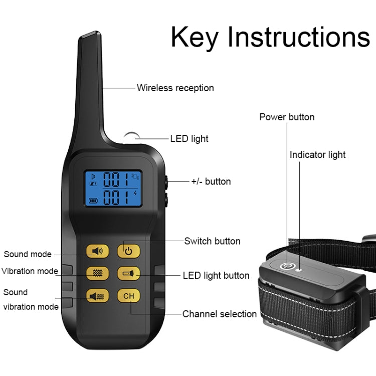 Dog Training Device Automatic Bark Stopper Dog Training Electronic Collar, Style: For-Three-Dog(Yellow)