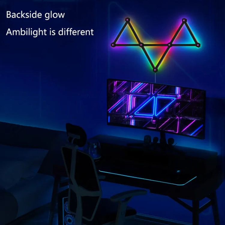 9pcs /Set LED WIFI Graffiti Bluetooth Smart Splicing Quantum Light DIY Atmosphere Lighting With Remote Control, US Plug(White)