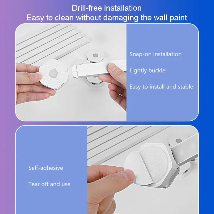 9pcs /Set LED WIFI Graffiti Bluetooth Smart Splicing Quantum Light DIY Atmosphere Lighting With Remote Control, US Plug(White)