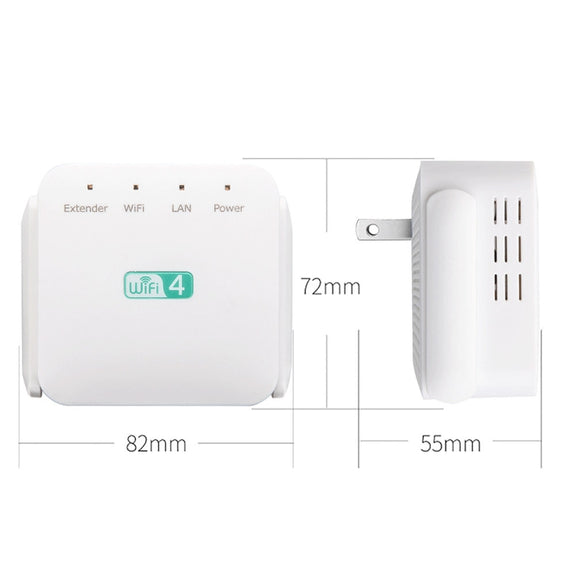 2.4G 300M Wi-Fi Amplifier Long Range WiFi Repeater Wireless Signal Booster EU Plug Black