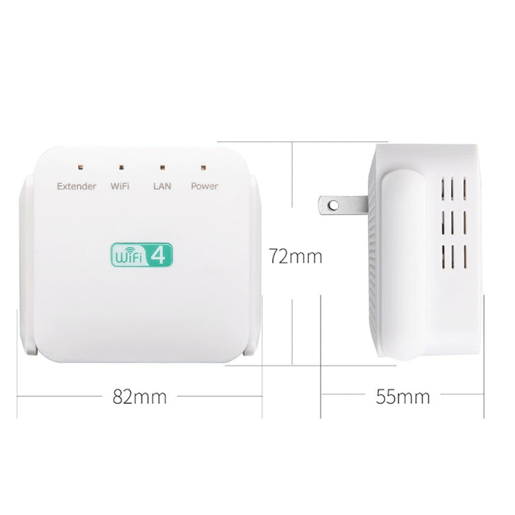 2.4G 300M Wi-Fi Amplifier Long Range WiFi Repeater Wireless Signal Booster EU Plug White