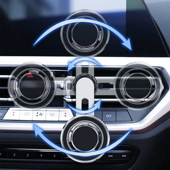 720 Degree Rotating Air Outlet Car Phone Holder Universal Magnetic Navigation Bracket(Silver)