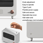USB White Noise Simulation Flame Fire Furnace Aromatherapy Machine Indoor Large Spray Measurement Humidifier(Black)