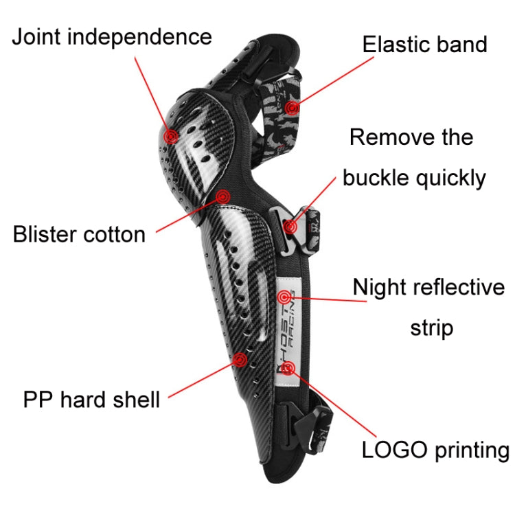 GHOST RACING Motorcycle Protective Gear Off-road Racing Knee Pads Elbow Pads(For Summer)